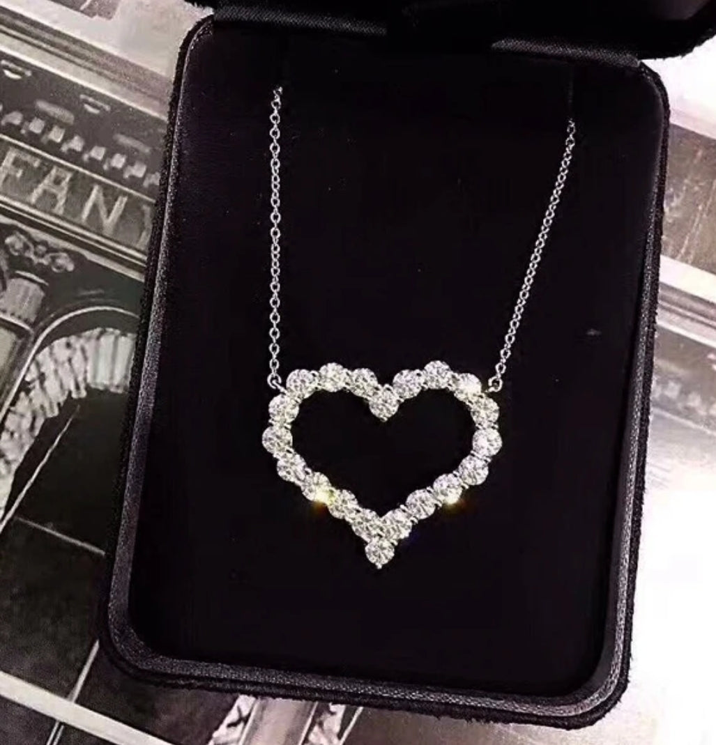 Cubic Zirconia Heart Pendant Necklace