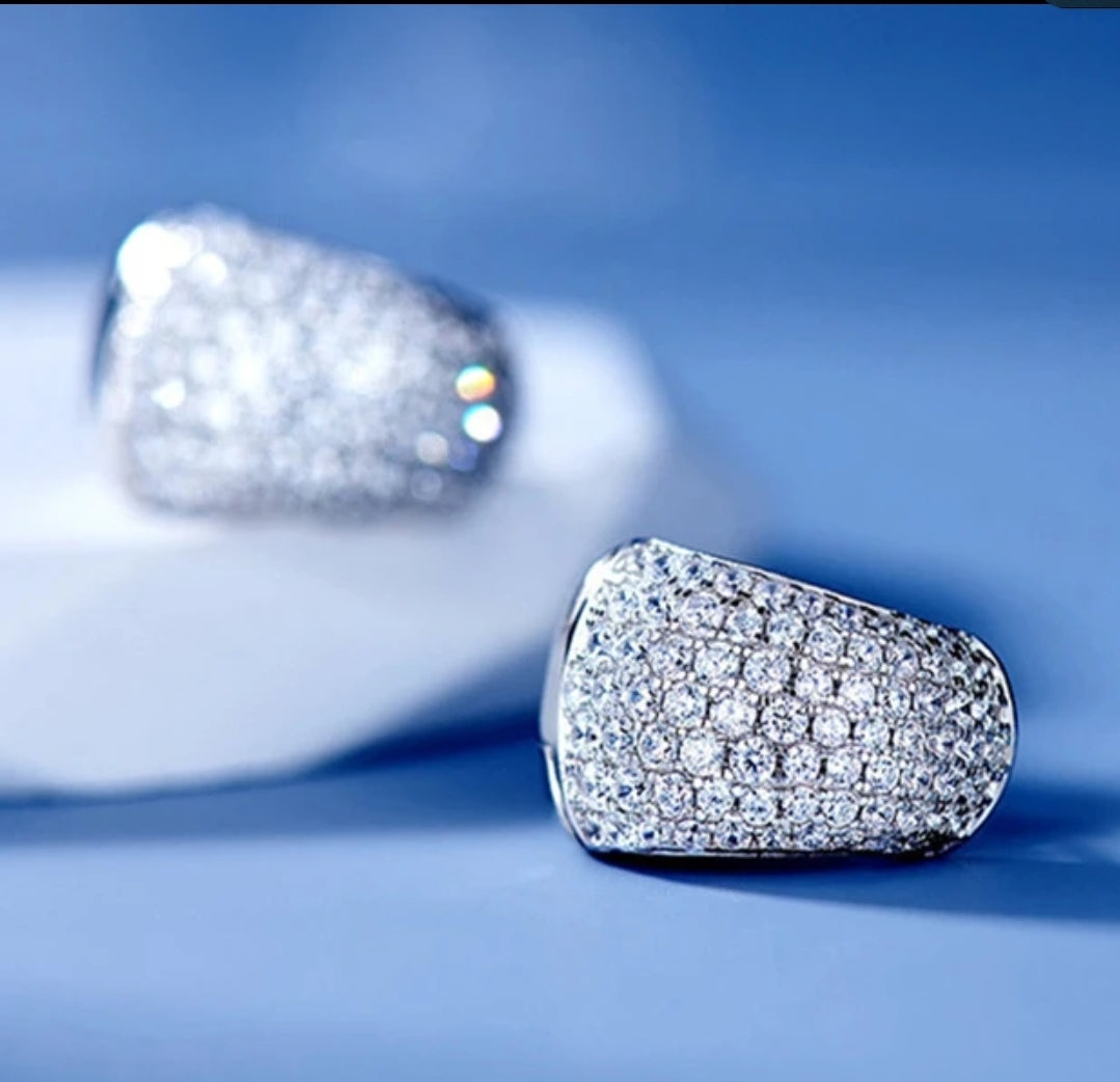 Micro Pave Cubic Zirconia Tiny Huggies Earrings