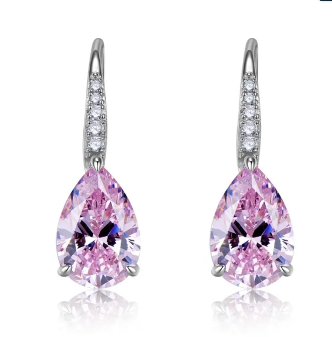 Elegant Cubic Zirconia Teardrop Earrings