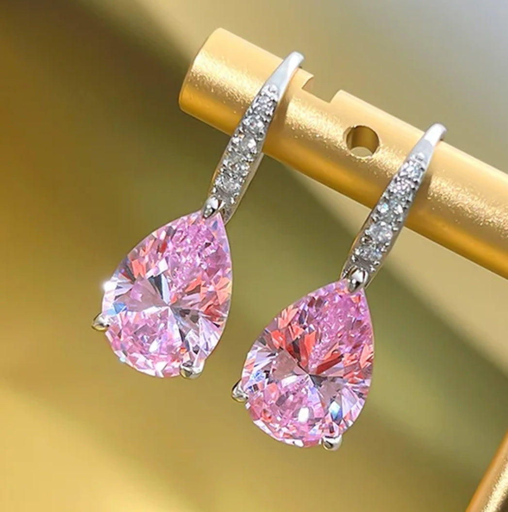 Elegant Cubic Zirconia Teardrop Earrings