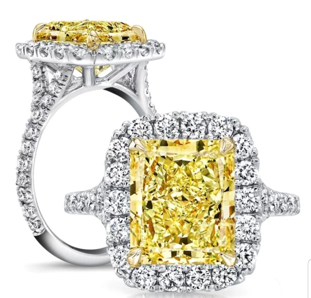 Sterling Silver 5CT Radiant Cushion Cut Cubic Zirconia Ring