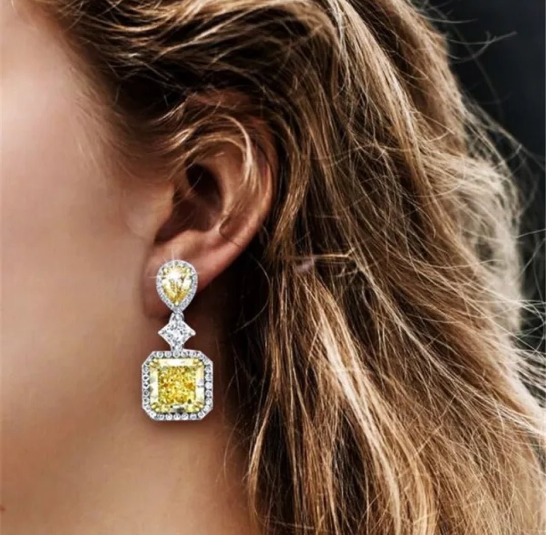 Radiant 18CT Sterling Silver Cubic Zirconia Drop Earrings