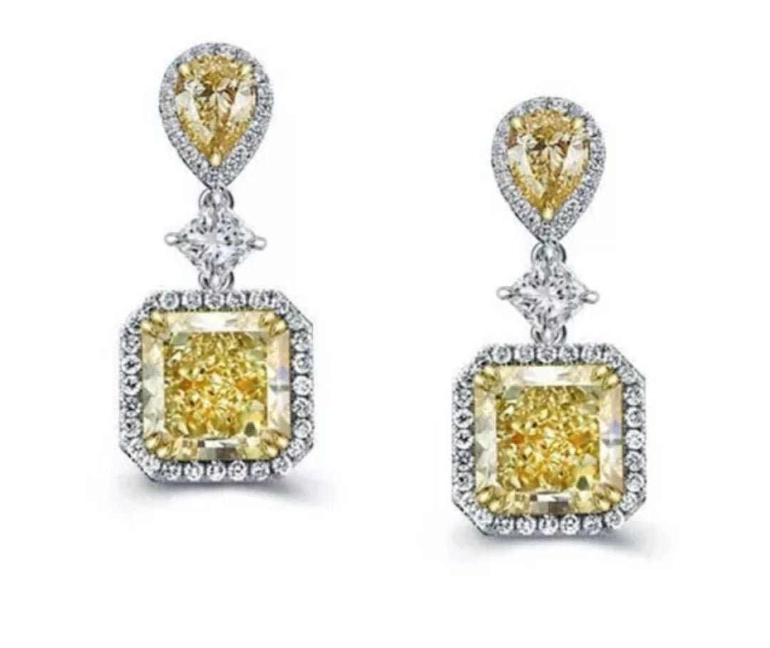 Radiant 18CT Sterling Silver Cubic Zirconia Drop Earrings