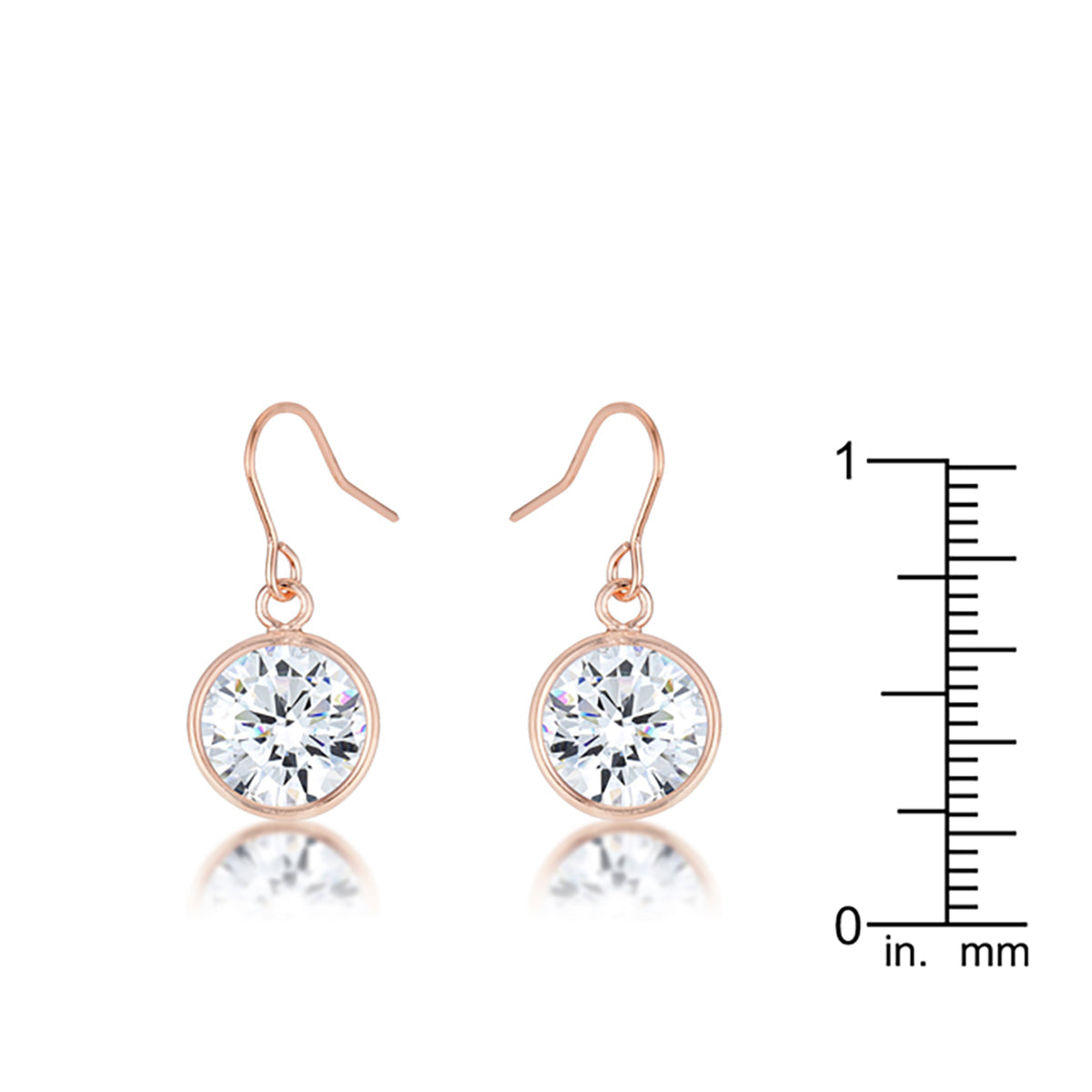 Classic 5.5 Ct Rose Gold CZ Drop Earrings