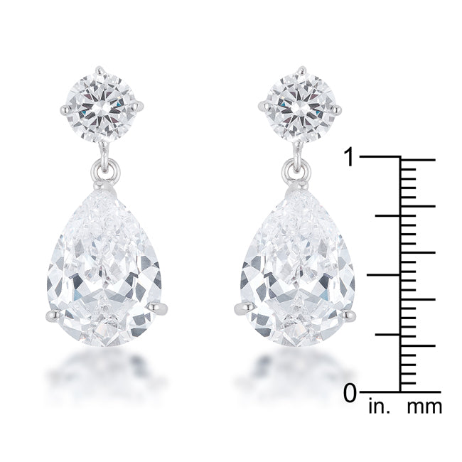 Shimmering CZ Teardrop Dangle Earrings