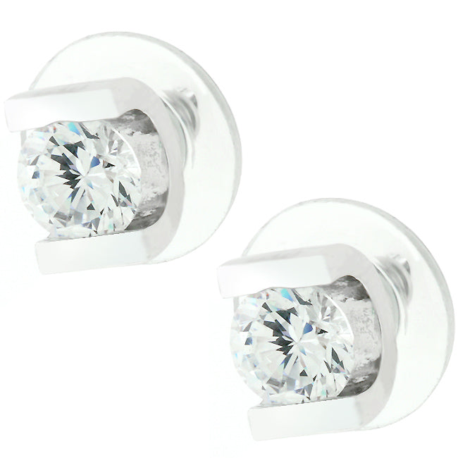 Brilliant Set Cubic Zirconia Stud Earrings