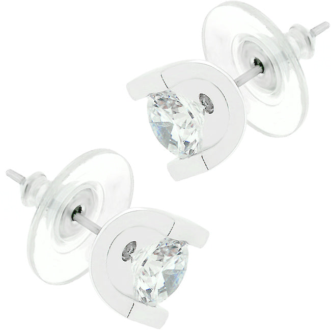 Brilliant Set Cubic Zirconia Stud Earrings