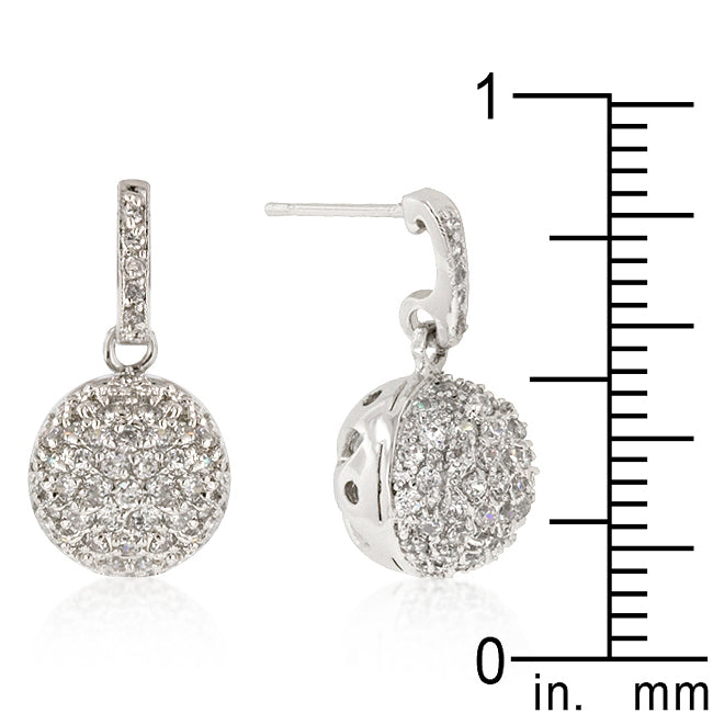 Pave CZ Ball Dangle Earrings