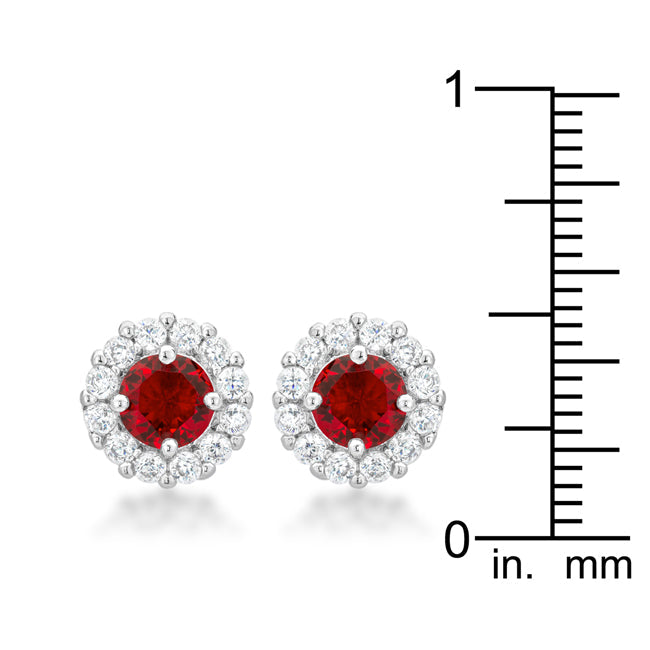 Beautiful Bella Bridal CZ Earrings Ruby Red