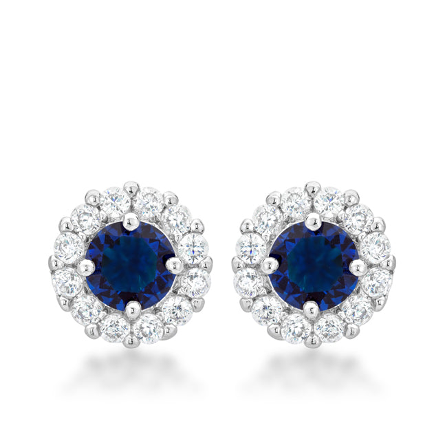 Bella Bridal Earrings in Sapphire Blue