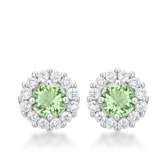 Bella Bridal Earrings in Light Green Peridot