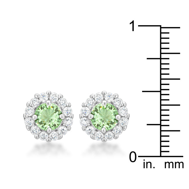 Bella Bridal Earrings in Light Green Peridot