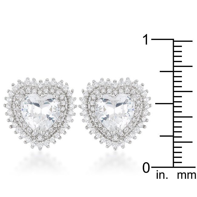 Halo Heart Stud Earrings
