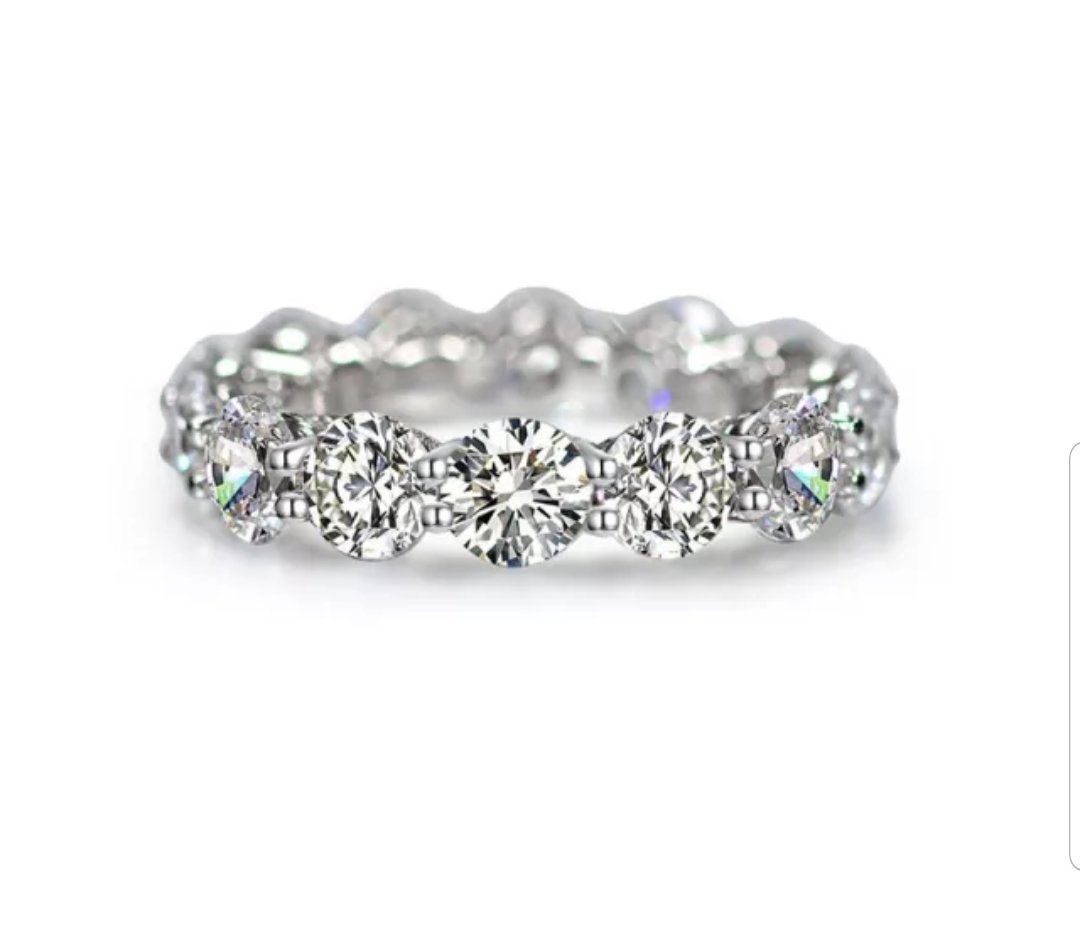 Sterling Silver Cubic Zirconia Eternity Band Ring