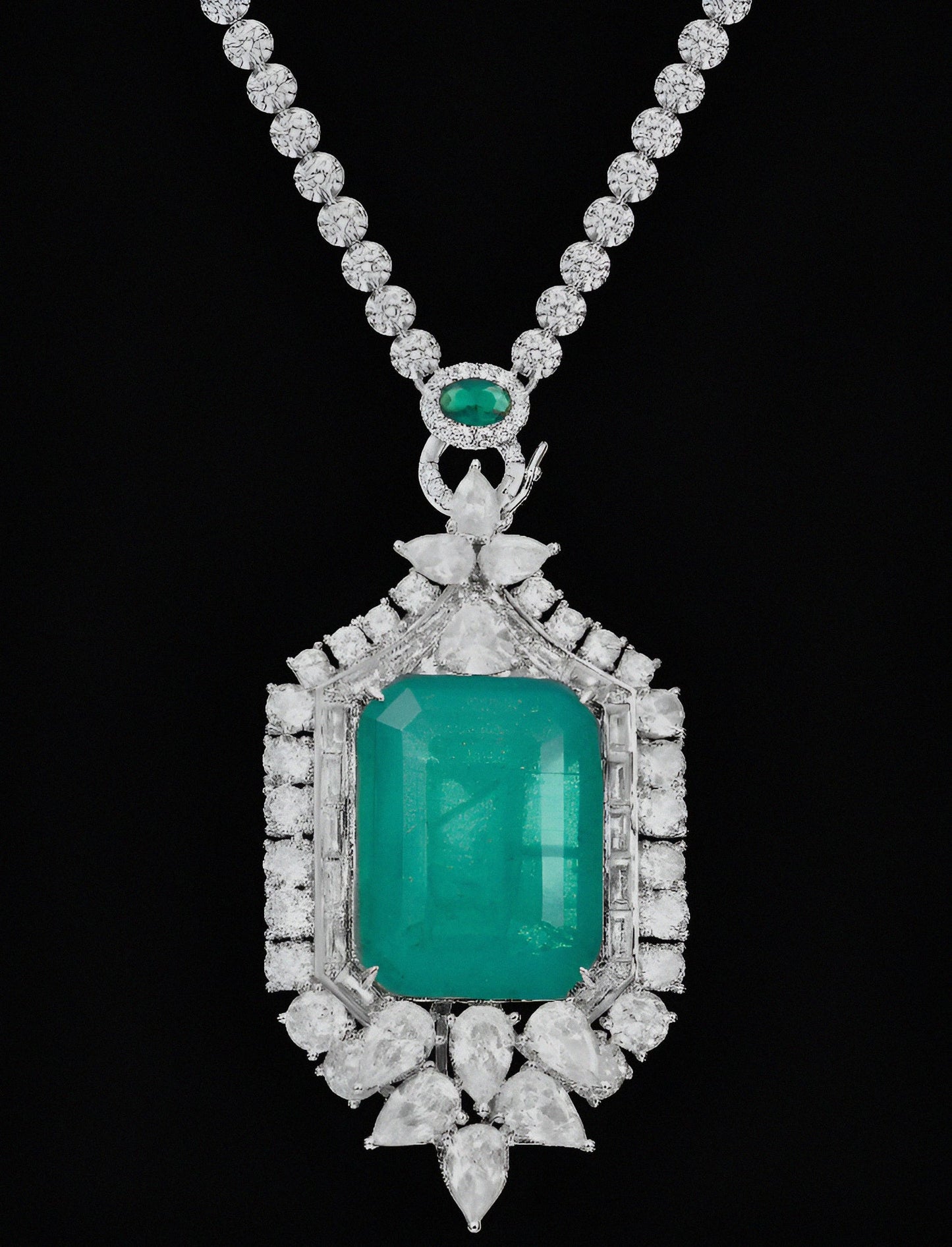 Gorgeous Colombian Emerald Fusion Luxury Statement Necklace