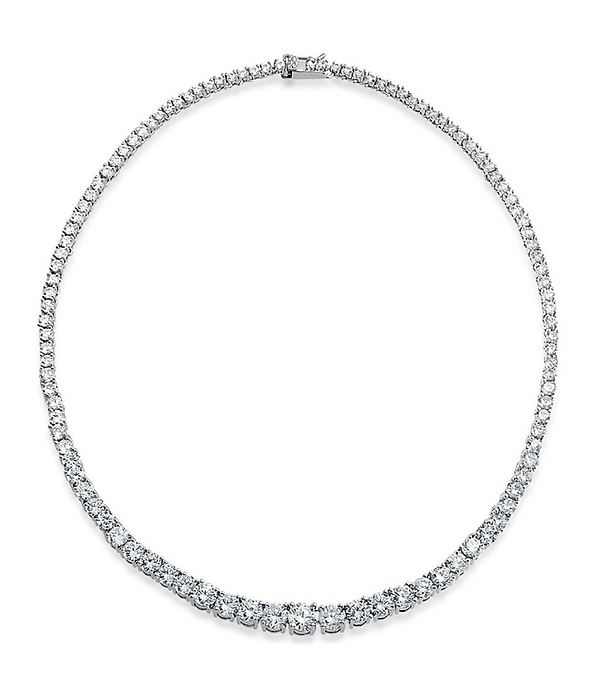 Radiant Cubic Zirconia Graduated Tennis Necklace