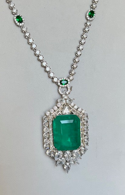 Gorgeous Colombian Emerald Fusion Luxury Statement Necklace