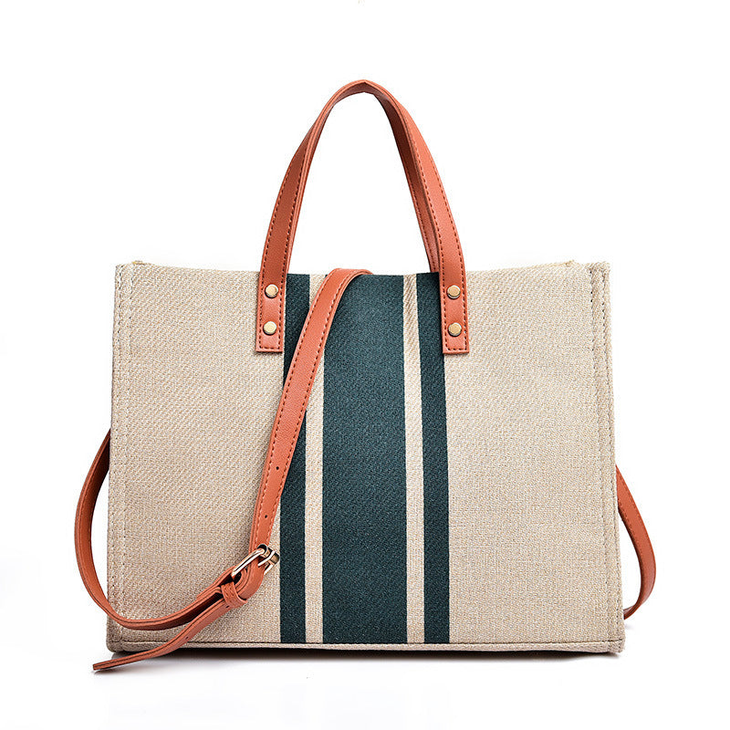 Canvas Stripe Tote Bag
