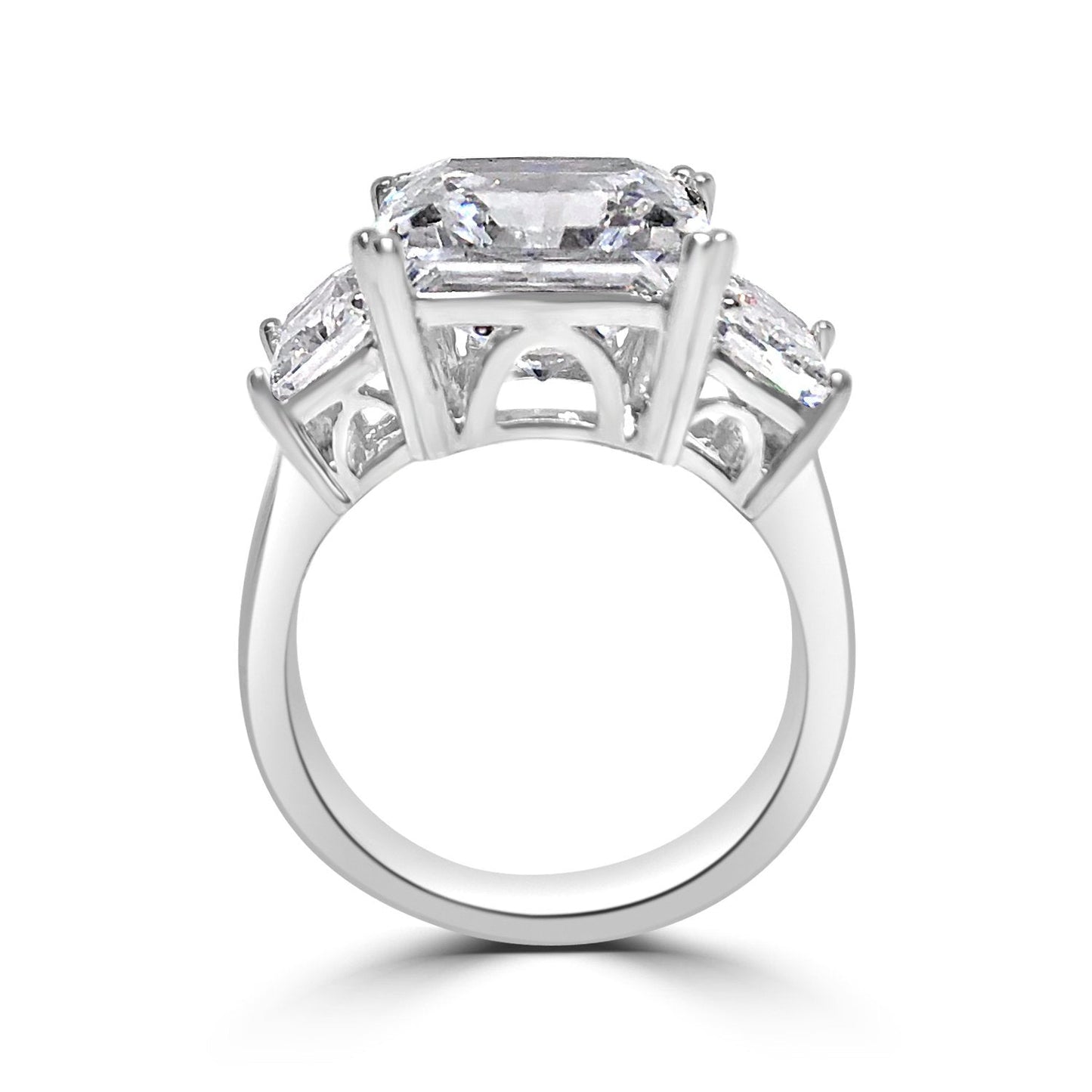 Elegant 5CT Three Stone Cushion Cubic Zirconia Engagement Ring