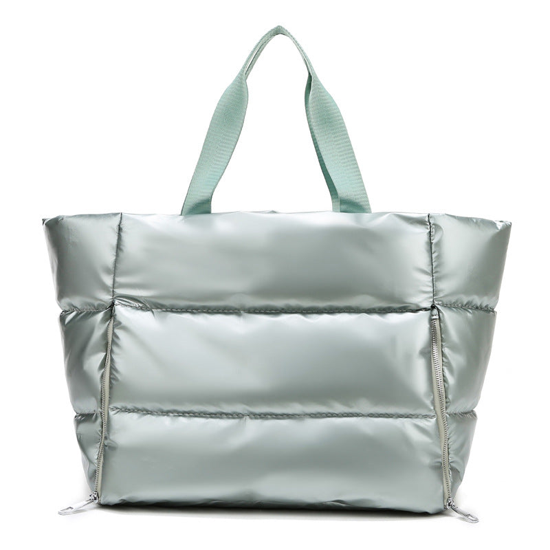 Metallic Puffer Tote Bag