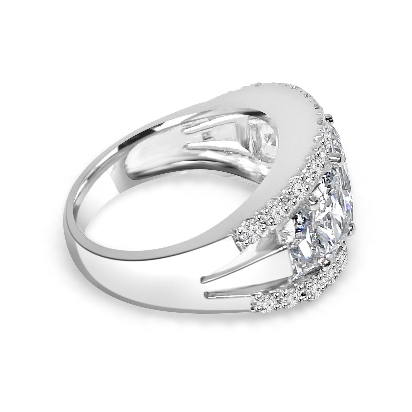 Exquisite 2.5CT Cubic Zirconia Wide Band Ring