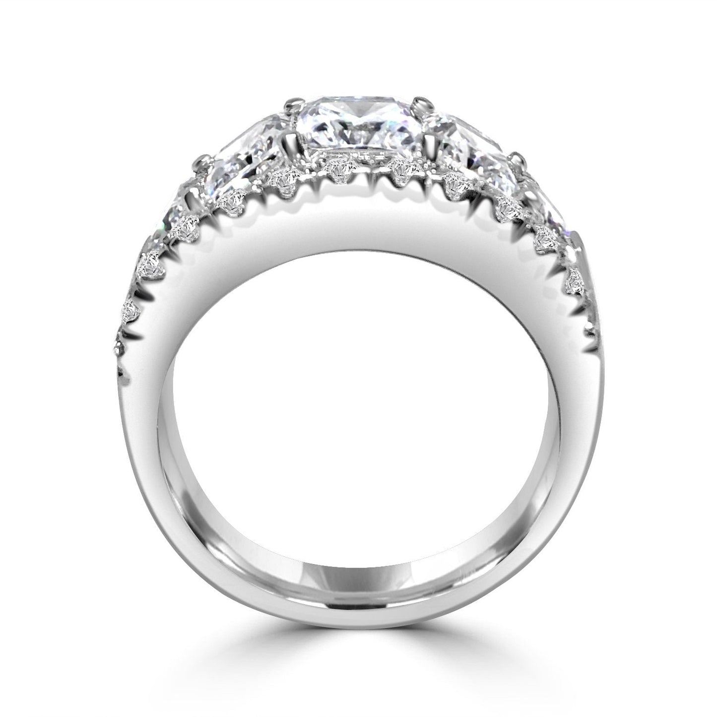 Exquisite 2.5CT Cubic Zirconia Wide Band Ring