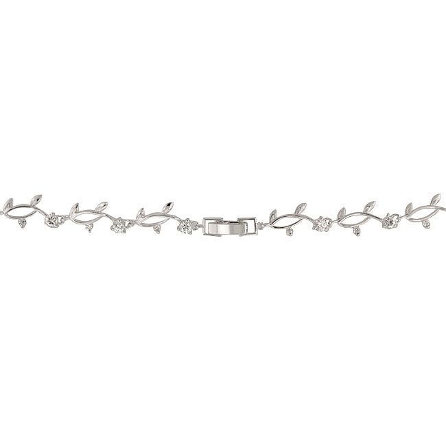 Rhodium Plated CZ Vineyard Necklace