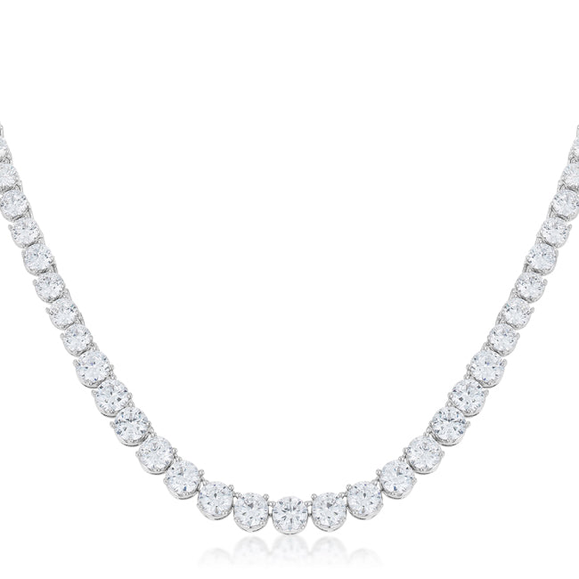 Glamorous Graduated Cubic Zirconia Necklace