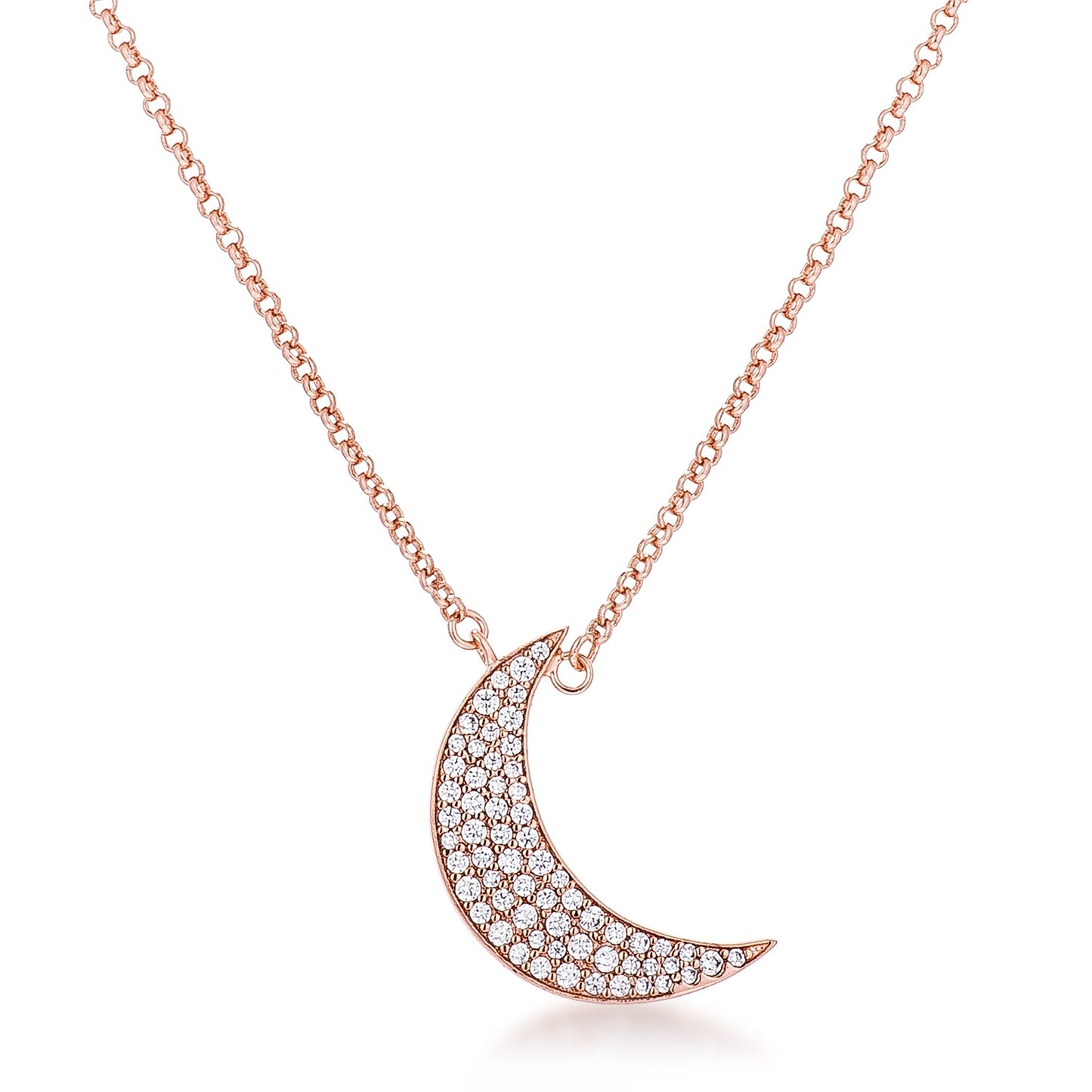 To the Moon and Back Pave CZ Necklace