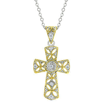 Veiled Cross Pendant Necklace