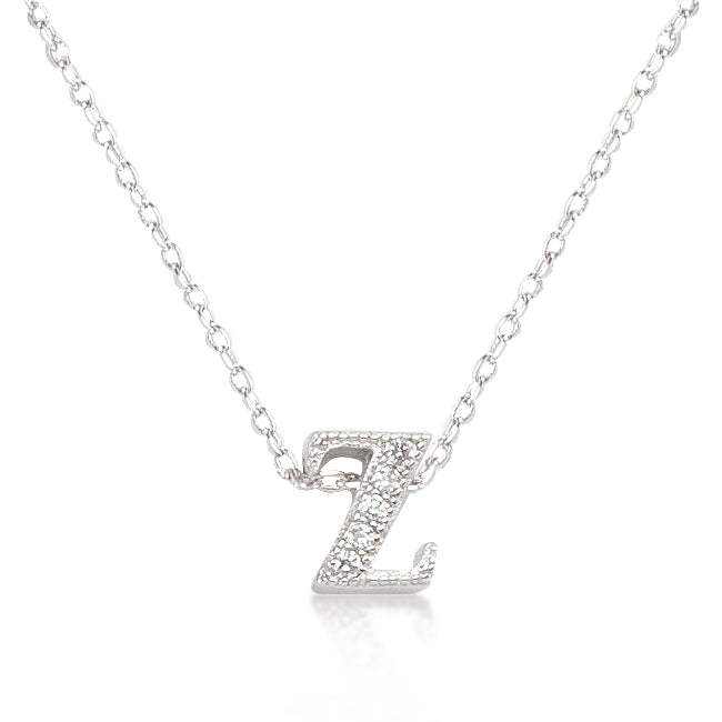 Micro-Pave Initial Z Pendant Necklace