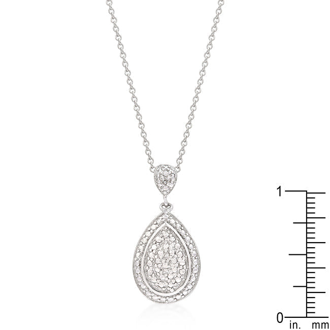 Teardrop Pave CZ Pendant Necklace