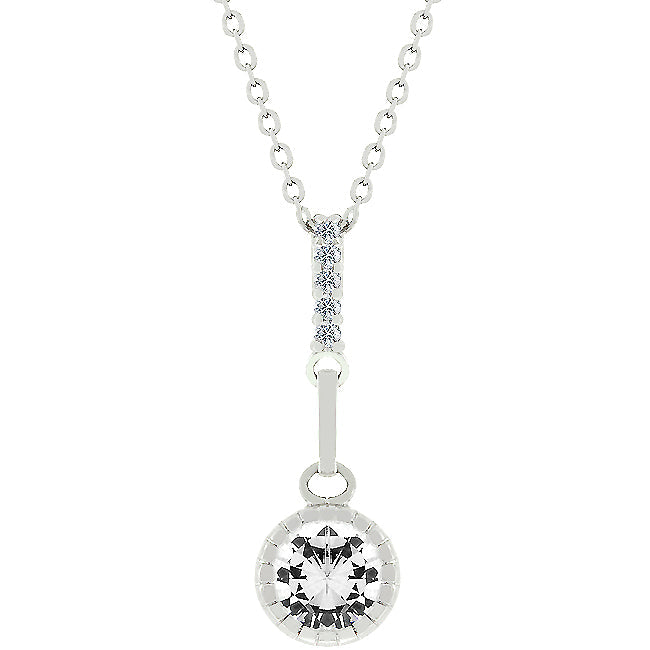 Clear Drop 1.81CT Pendant Necklace