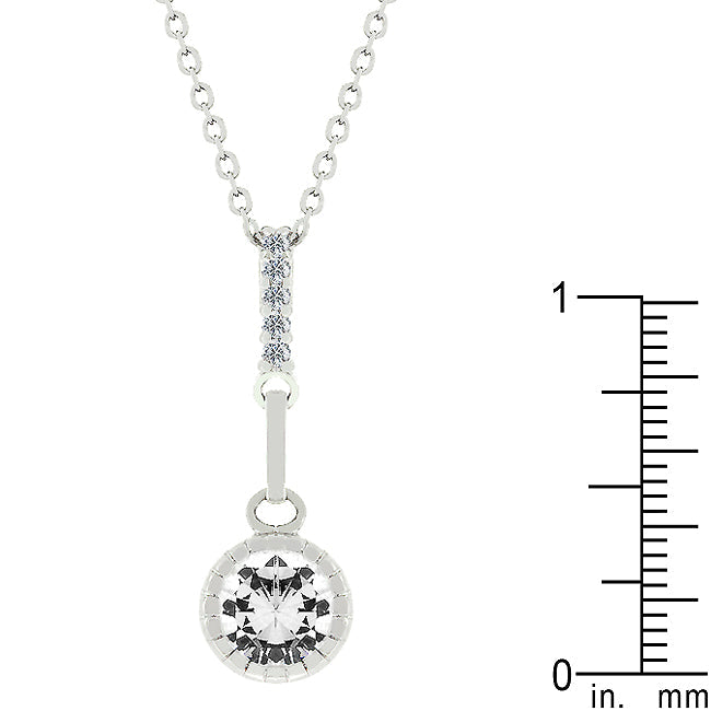 Clear Drop 1.81CT Pendant Necklace