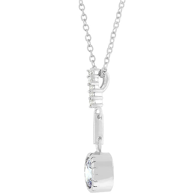 Lavender CZ Drop Pendant Necklace