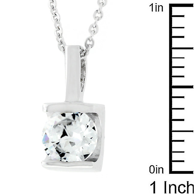 Beautiful 8mm Zircon Pendant Necklace