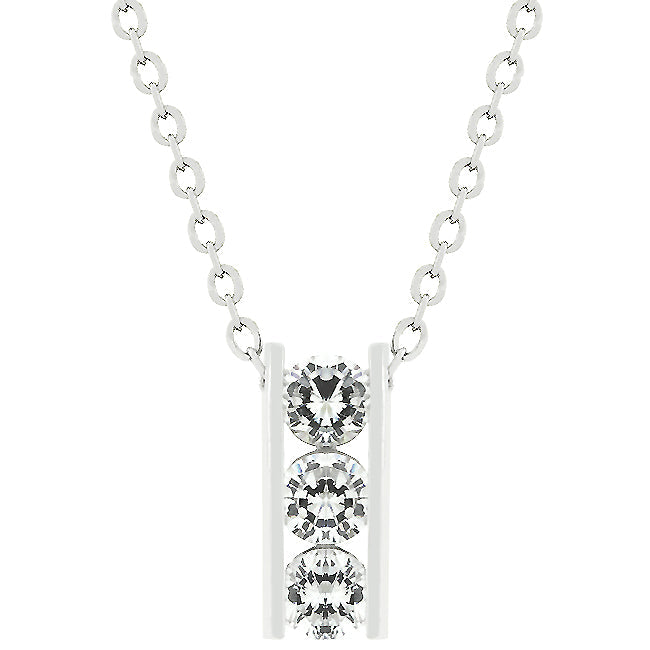 Triplet Cubic Pendant Necklace