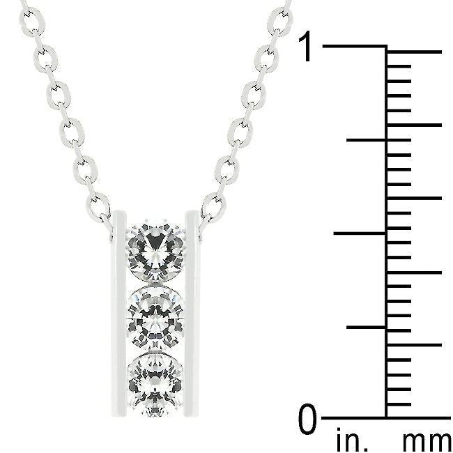 Triplet Cubic Pendant Necklace