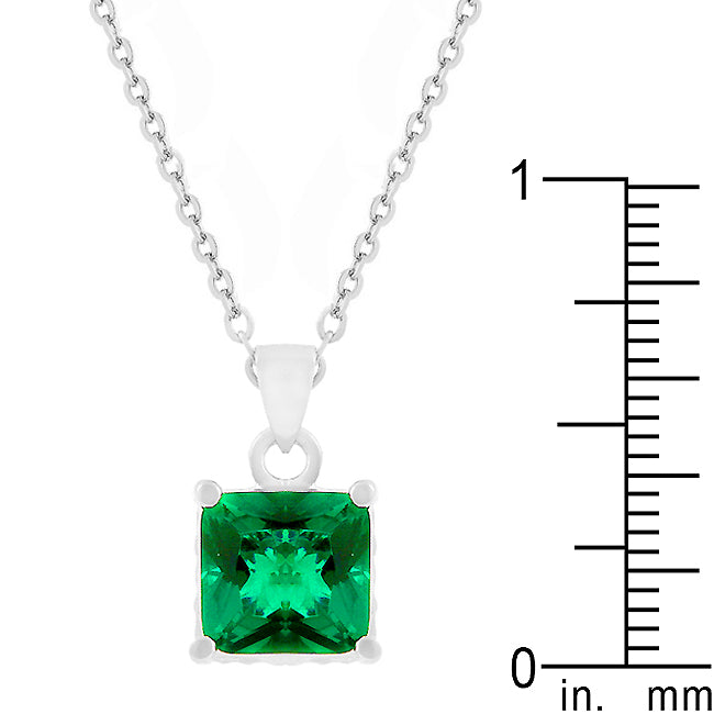Stunning Double Sided Cubic Zirconia Square Pendant Necklace