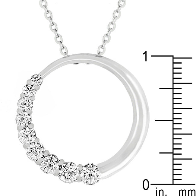Graduated 1CT Cubic Zirconia Circle Pendant