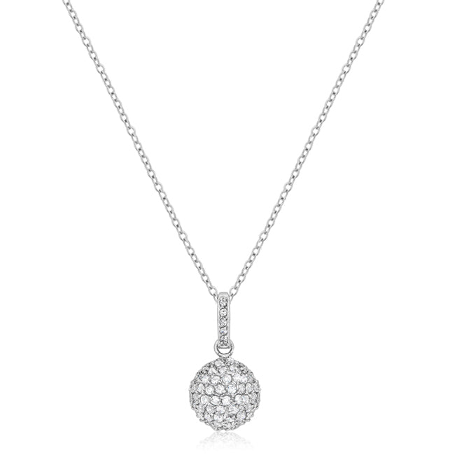 Sparkling Sphere CZ Pave Pendant Necklace