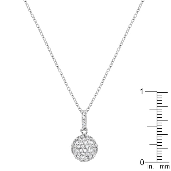 Sparkling Sphere CZ Pave Pendant Necklace