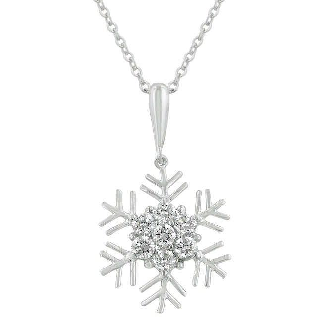 Snowflake Cubic Zirconia Pendant Necklace