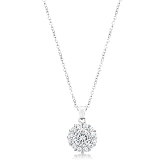Bella Bridal Pendant Necklace in Clear