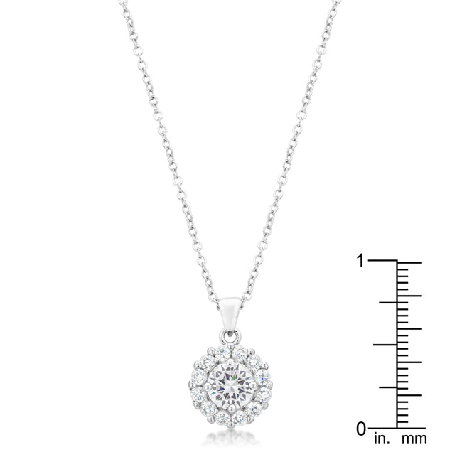 Bella Bridal Pendant Necklace in Clear