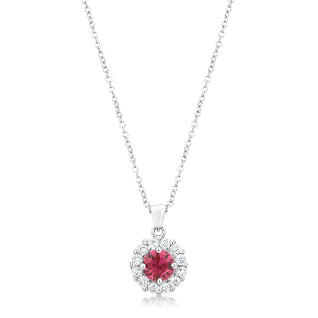 Pink Bella Bridal Pendant Necklace