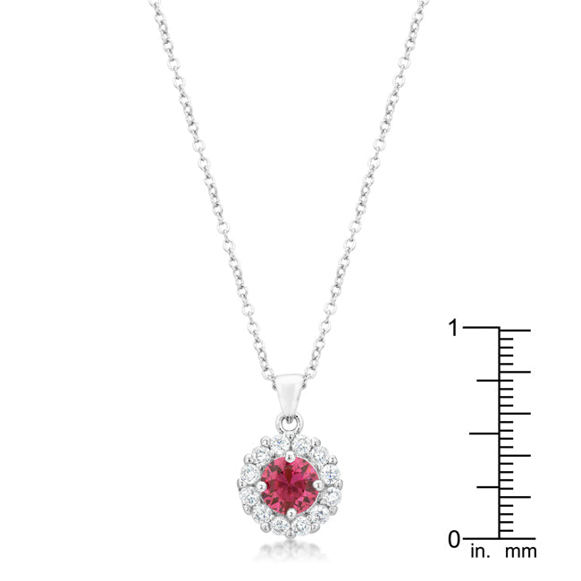 Pink Bella Bridal Pendant Necklace