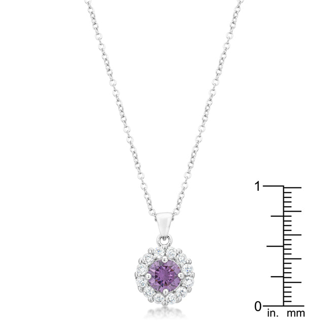 Bella Bridal Pendant Necklace in Purple