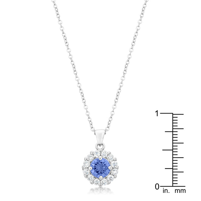 Beautiful Bella Bridal Light Purple Pendant Necklace