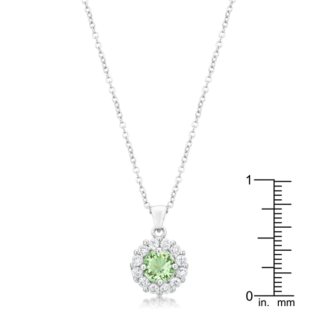 Beautiful Bella Bridal Light Green Peridot Pendant Necklace